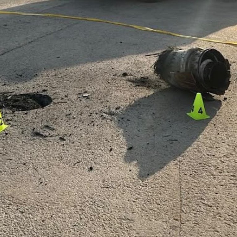 Part of a missile that fell in Riyadh