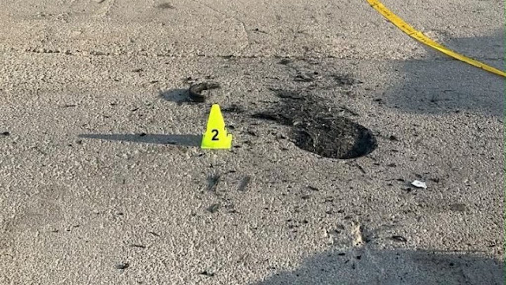 Site where missile fragments fell in Riyadh
