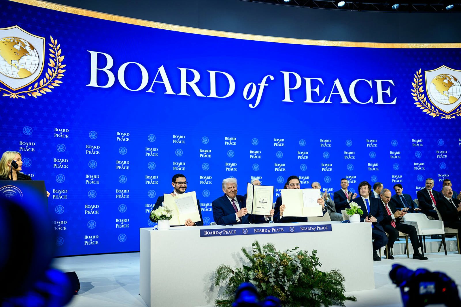 مراسم توقيع ميثاق مجلس السلام لغزة في دافوس (أرشيف، يناير 2026)