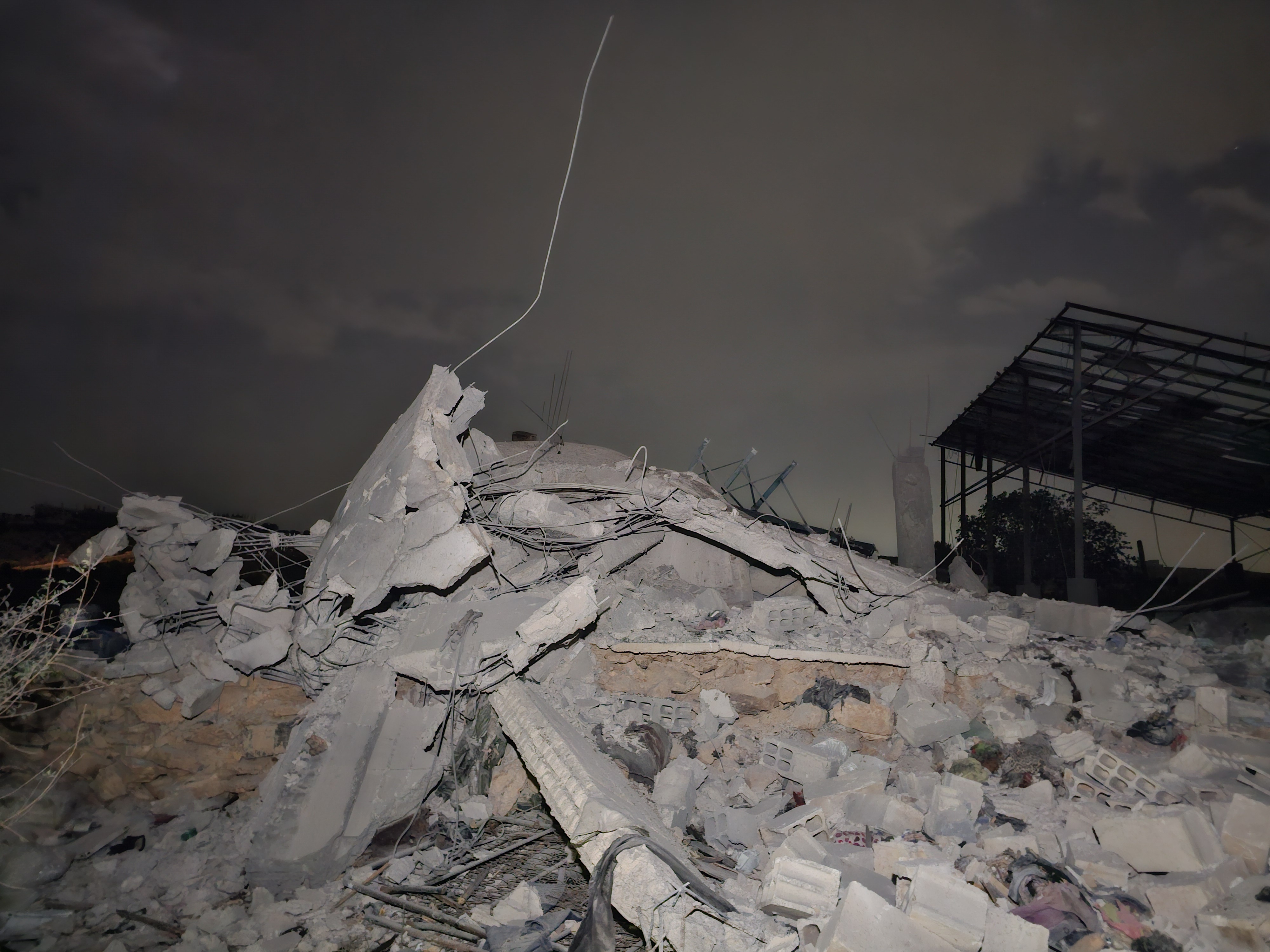Damage caused by Jordanian airstrikes in the Daraa countryside