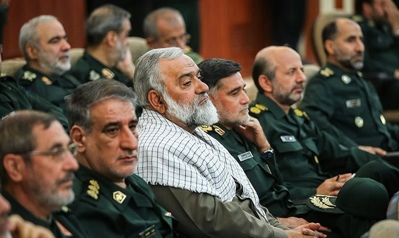 قادة في الحرس الثوري خلال مراسم تسليم القيادة في أبريل 2019 (أرشيف)