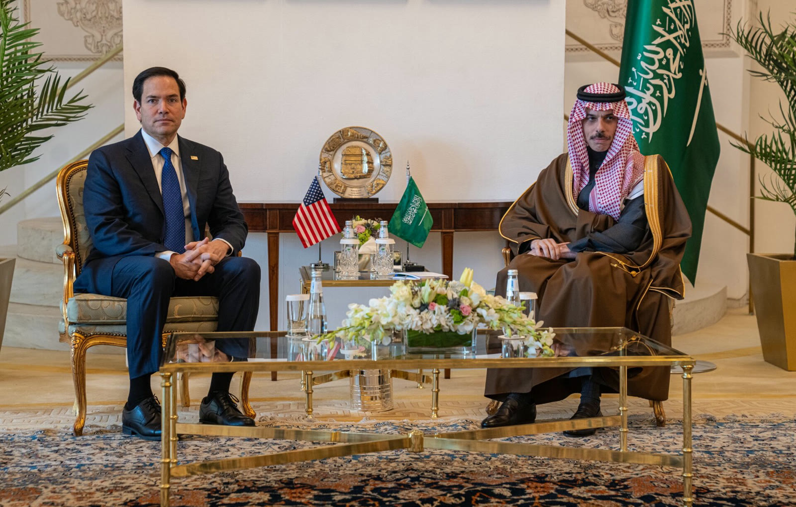 Faisal bin Farhan and U.S. Secretary of State Rubio, February 2025 (archive)