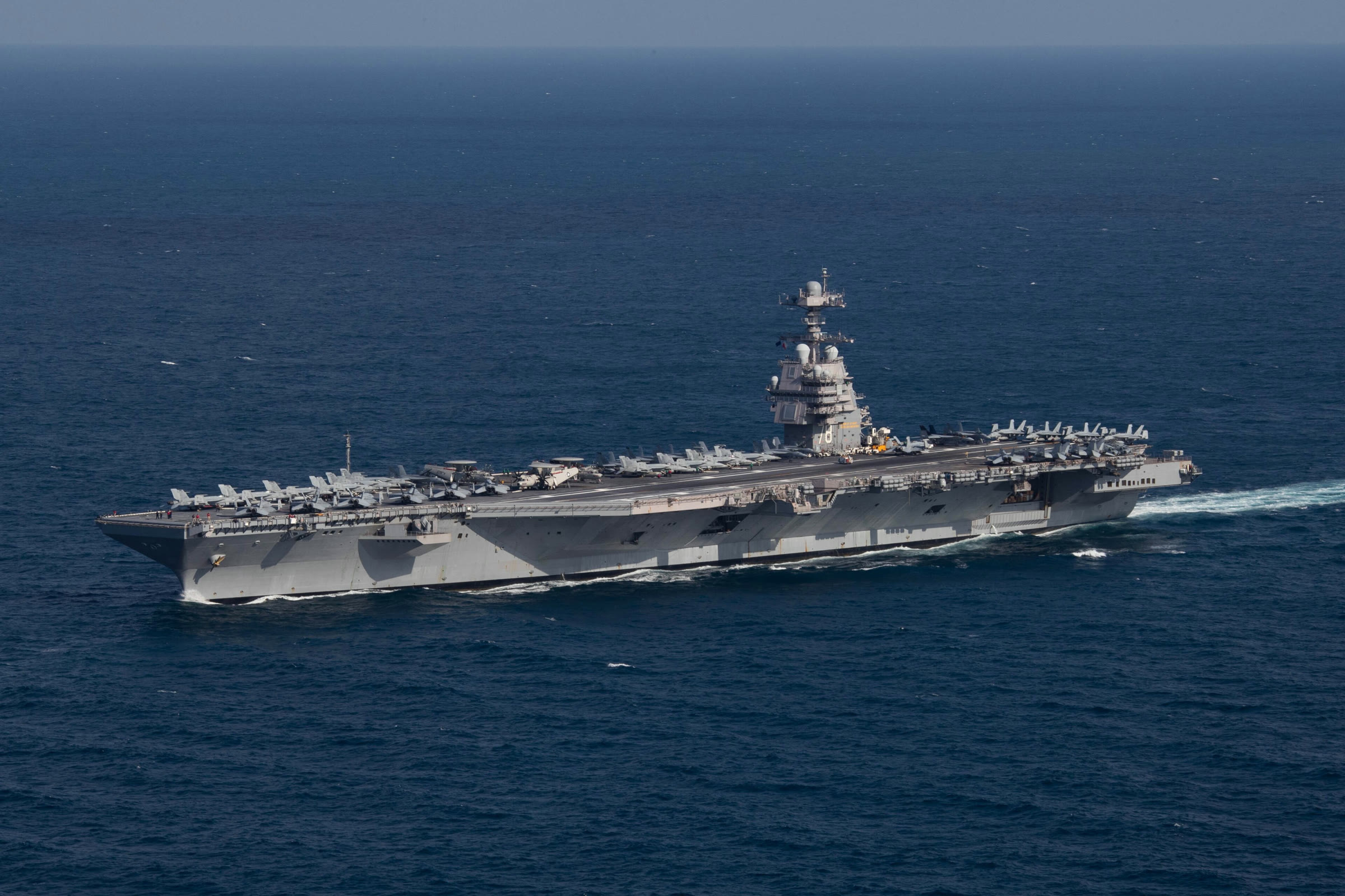 The U.S. aircraft carrier Gerald Ford