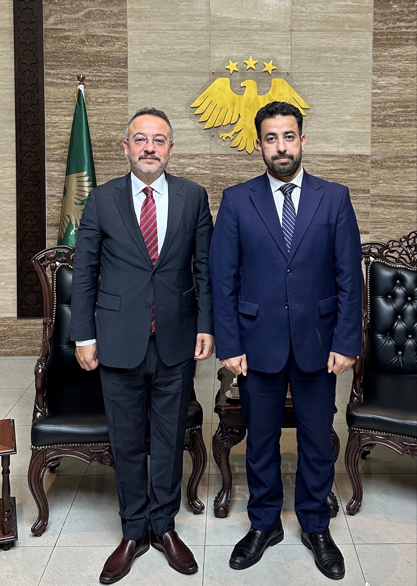 السفير التركي نوح يلماز ووزير الصحة السوري مصعب العلي في دمشق
